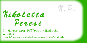 nikoletta percsi business card